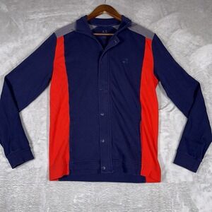 Armani Exchange Navy-Red Mens Zip&Button Down Long Sleeve Light Shirt/Jacket Med